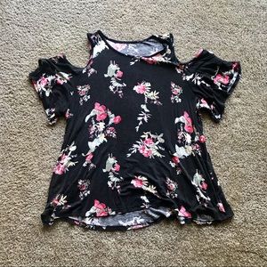 Maurices 24/7 Floral Cold Shoulder Top